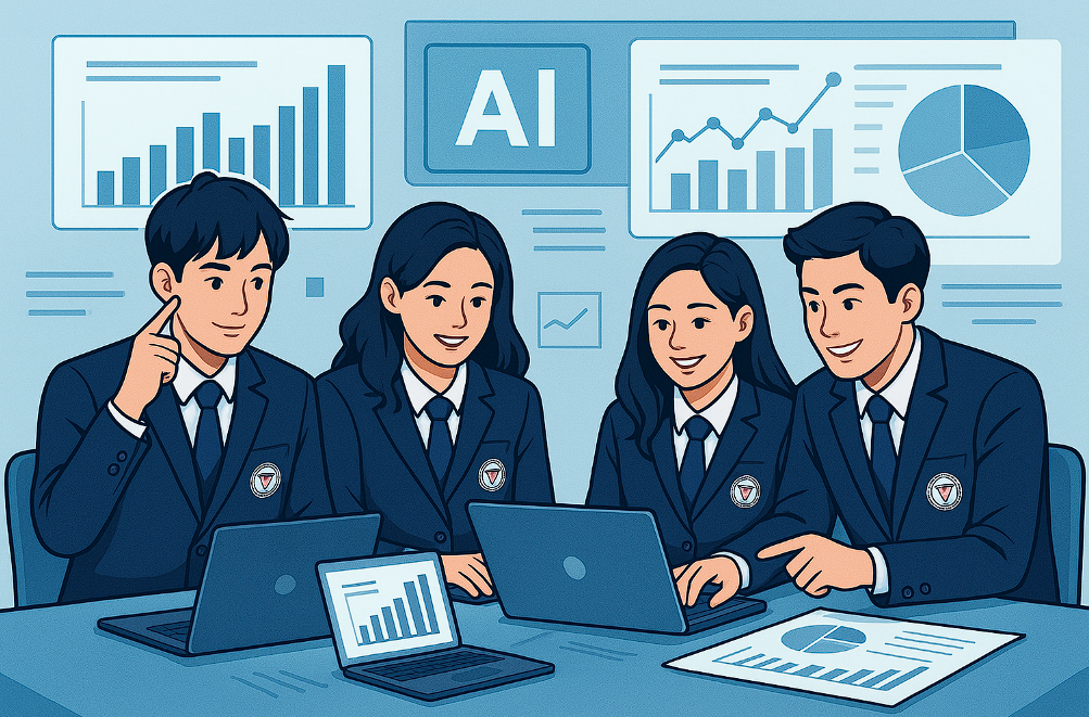นักศึกษาสายอาชีพจากวิทยาลัยเทคโนโลยีสยามบริหารธุรกิจ (SBAC) ทำงานเป็นทีม วิเคราะห์ข้อมูลจาก AI และสื่อสารผลเชิงธุรกิจ เพื่อเตรียมพร้อมอาชีพยุคใหม่ที่โครงสร้างงานเปลี่ยนไปตามการมาของ AI